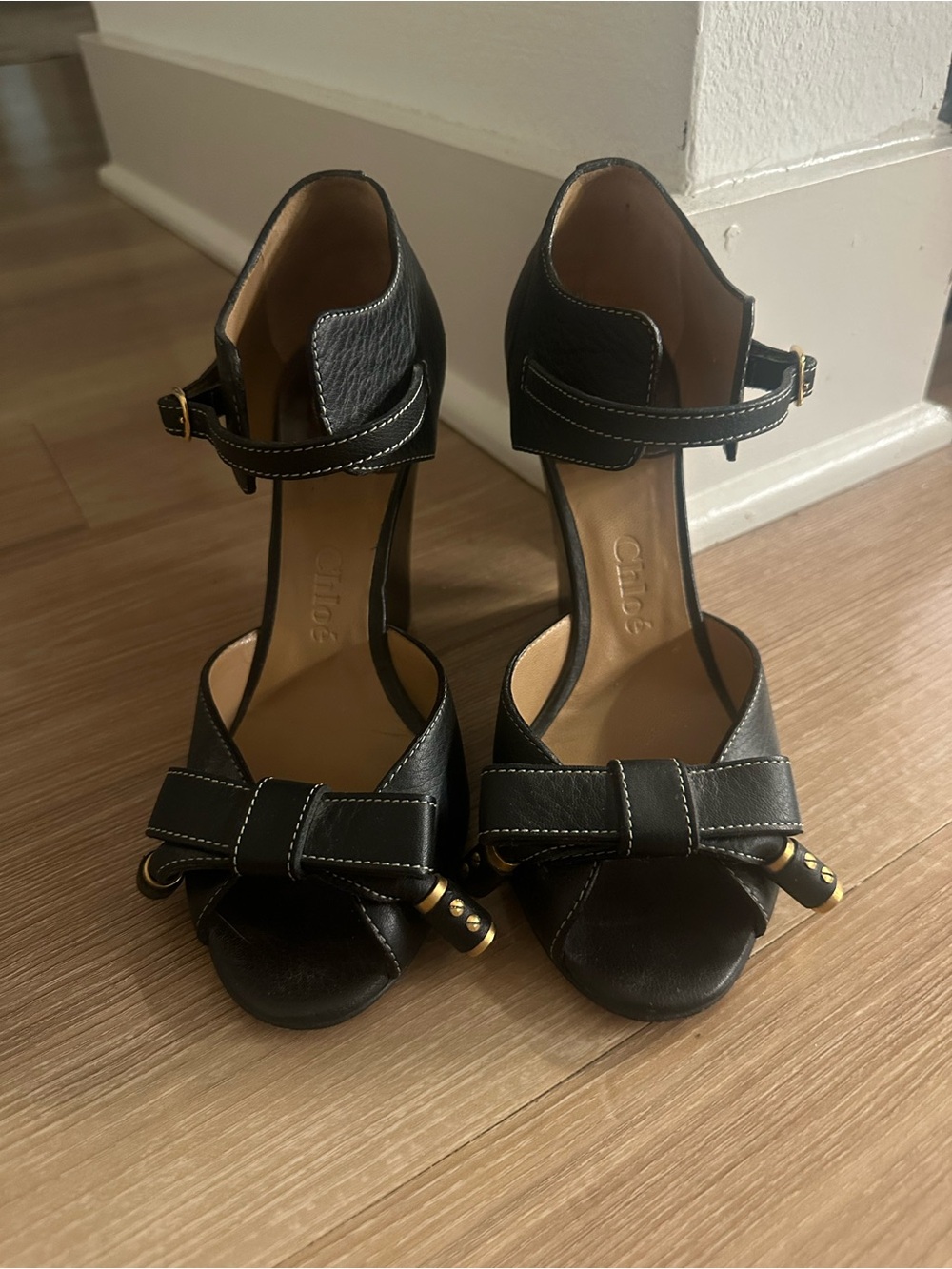 Chloe Black Leather Heels